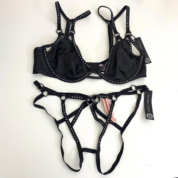 Victoria's Secret Swarovski Studded Bra Panty Set